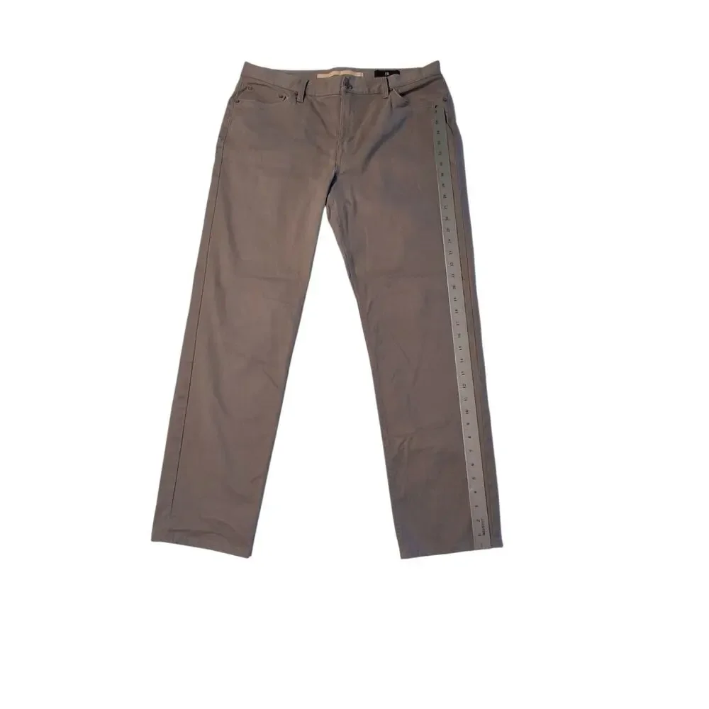 Banana Republic Slim Twill Traveler Pants Men's 36x32 Smoke Signal Gray Stretch
